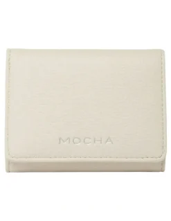 Mocha Emery Mini Wallet in Cream