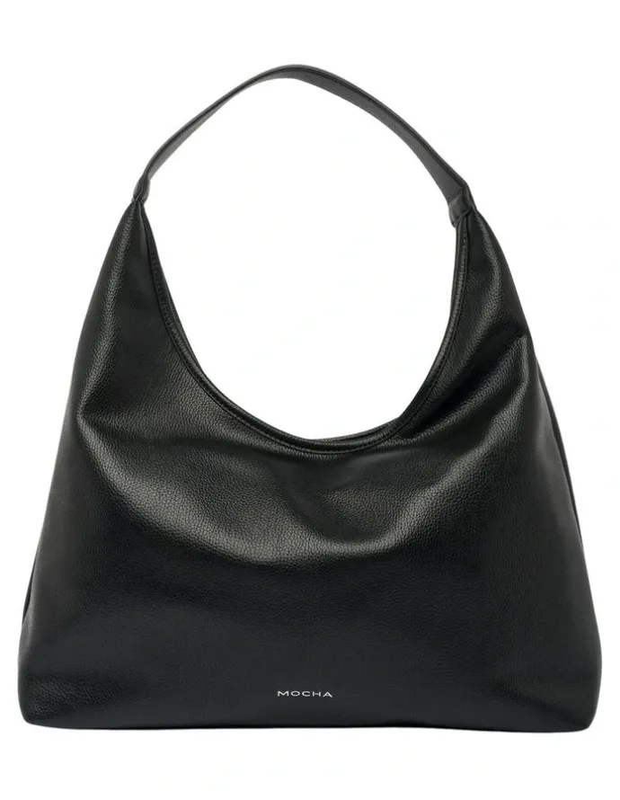 Mocha Emery Soft Shoulder Bag in Black