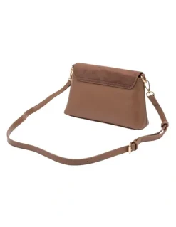 Mocha Emmy Crossbody Bag with Chain in Taupe