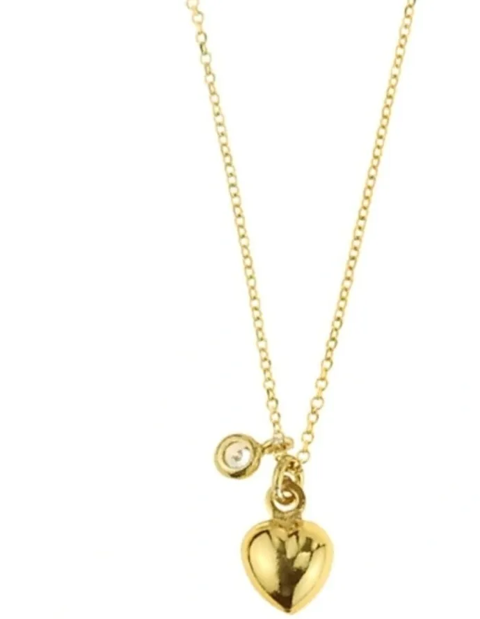 Mocha Gregio Simply Me Tiny Shiny Yg Necklace With Puffy Heart in Gold