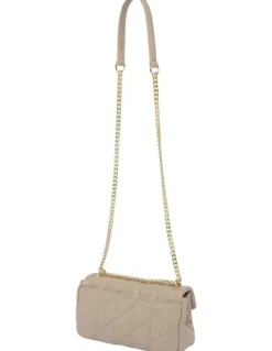 Mocha Isabella Quilted Crossbody Bag in Nude