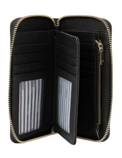 Mocha Kristin Leather Wallet in Black