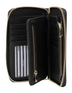Mocha Kristin Leather Wallet in Black