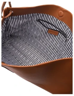 Mocha Lina Knotted Shoulder Bag in Tan