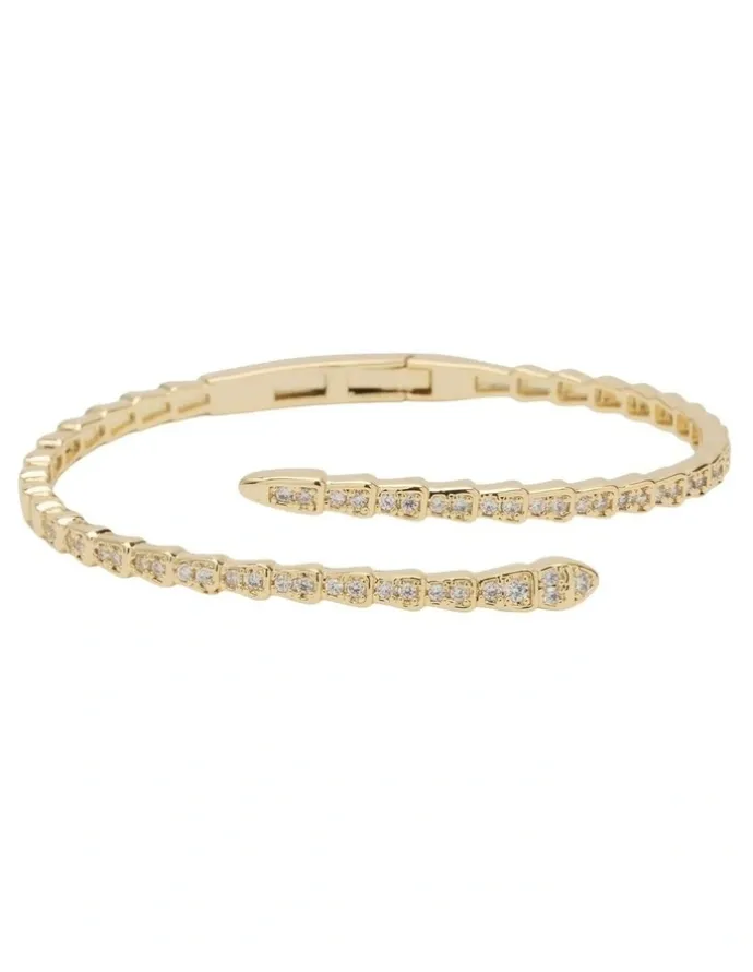 Mocha Mocha Snake Bangle - Light Gold