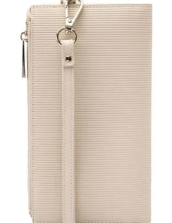 Mocha Penelope Wallet Clutch in Cream