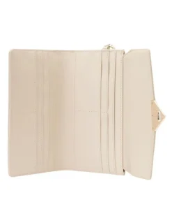 Mocha Penelope Wallet Clutch in Cream