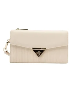 Mocha Penelope Wallet Clutch in Cream