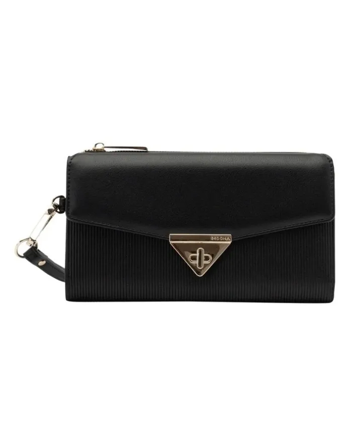 Mocha Penelope Wallet Clutch in Black
