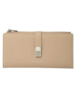 Mocha Piper Long Wallet in Almond