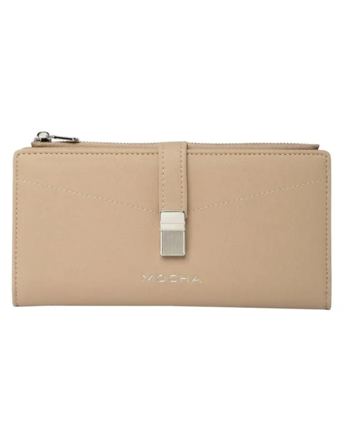 Mocha Piper Long Wallet in Almond