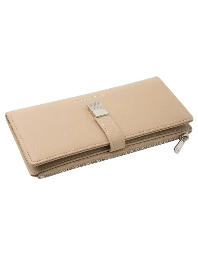 Mocha Piper Long Wallet in Almond