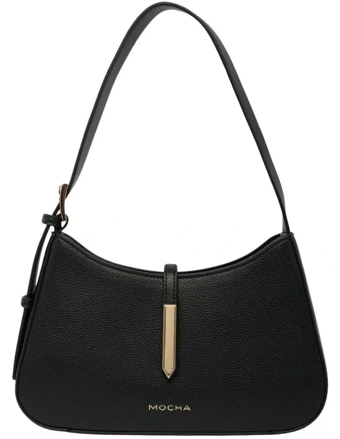 Mocha Renae Shoulder Bag in Black