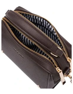 Mocha Sienna Stud Boxy Crossbody in Dark Chocolate