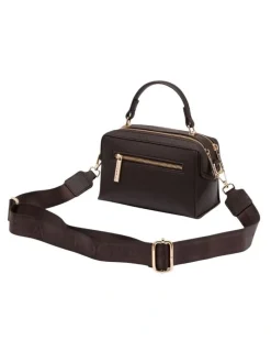 Mocha Sienna Stud Boxy Crossbody in Dark Chocolate