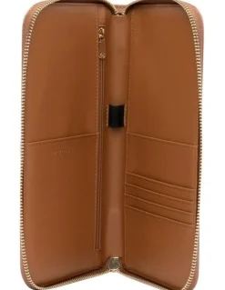 Mocha Signature Travel Wallet in Tan