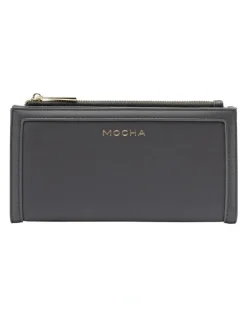 Mocha Stella Long Wallet in Slate Grey