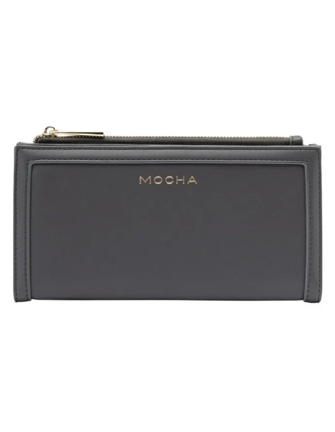 Mocha Stella Long Wallet in Slate Grey