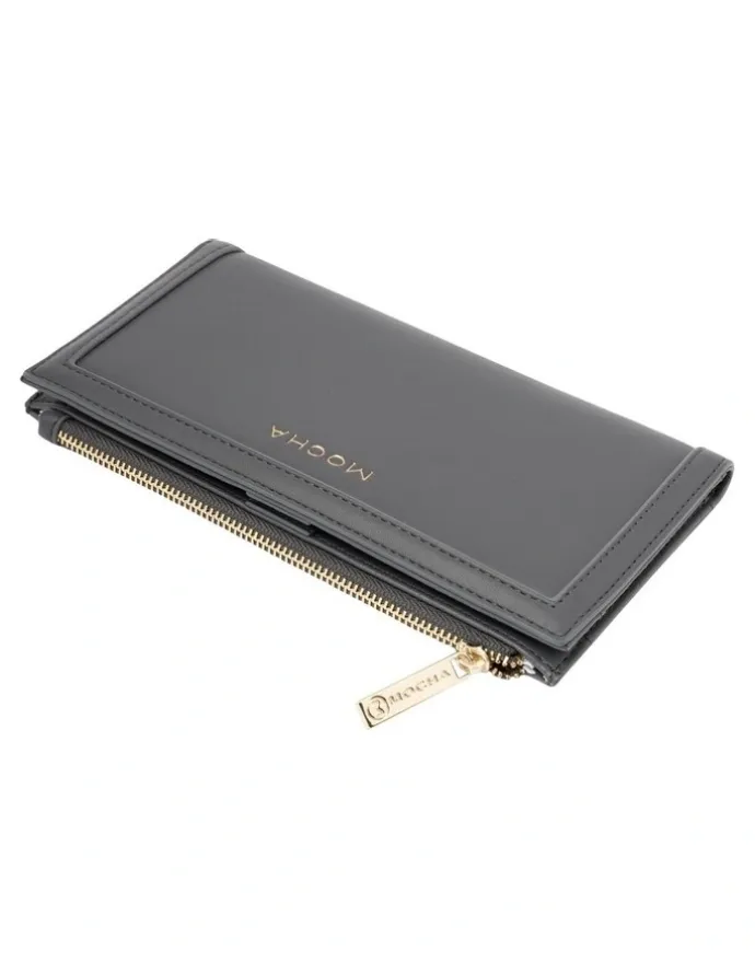 Mocha Stella Long Wallet in Slate Grey