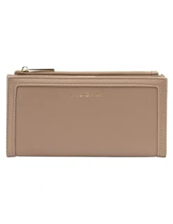 Mocha Stella Long Wallet in Almond