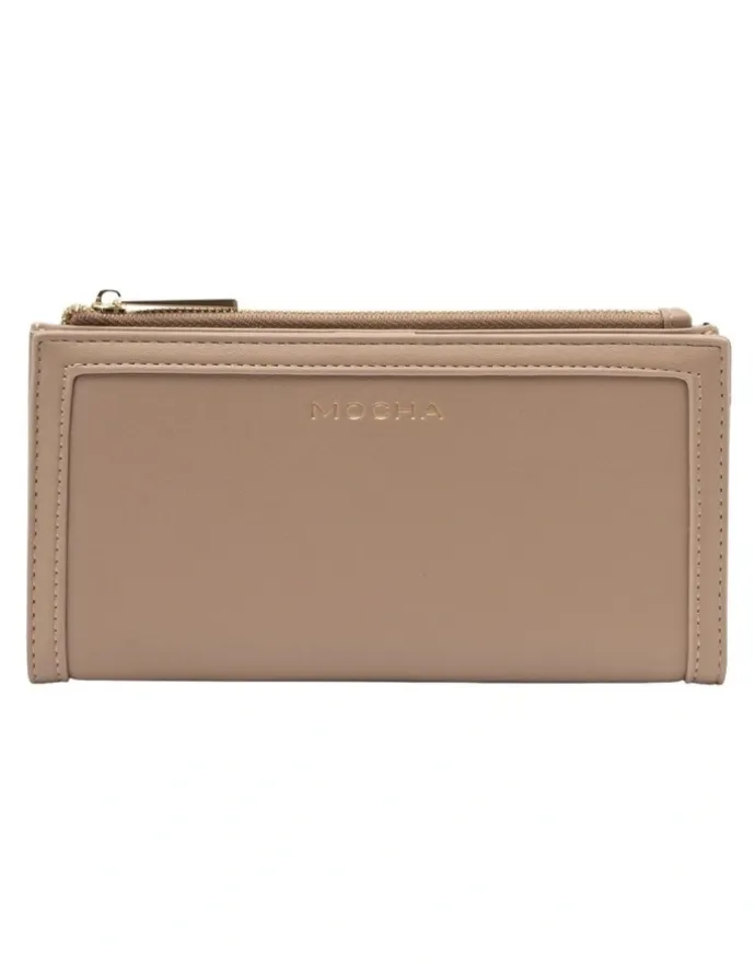 Mocha Stella Long Wallet in Almond