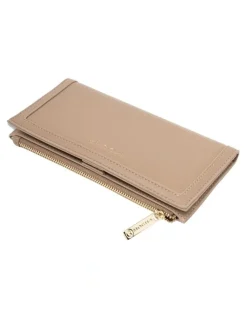 Mocha Stella Long Wallet in Almond