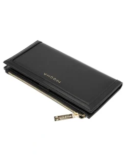 Mocha Stella Long Wallet in Black