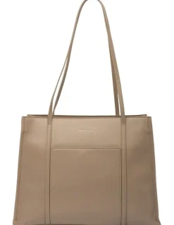 Mocha Stella Tote Bag in Almond