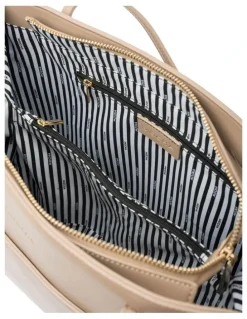 Mocha Stella Tote Bag in Almond