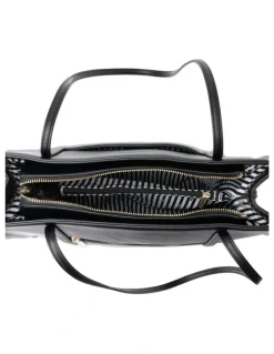 Mocha Stella Tote Bag in Black