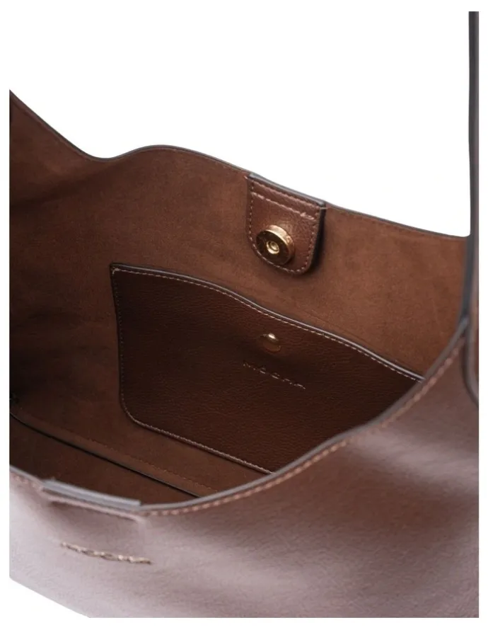 Mocha Terry Shoulder Bag in Dark Chocolate