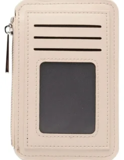 Mocha Tessa Coin Card Holder in Ecru