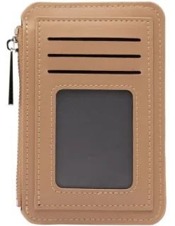 Mocha Tessa Coin Card Holder in Taupe