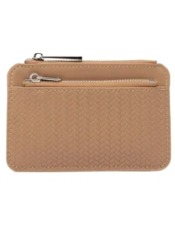 Mocha Tessa Coin Card Holder in Taupe