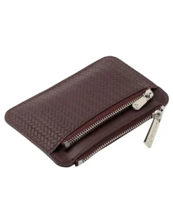 Mocha Tessa Coin Card Holder in Burgundy