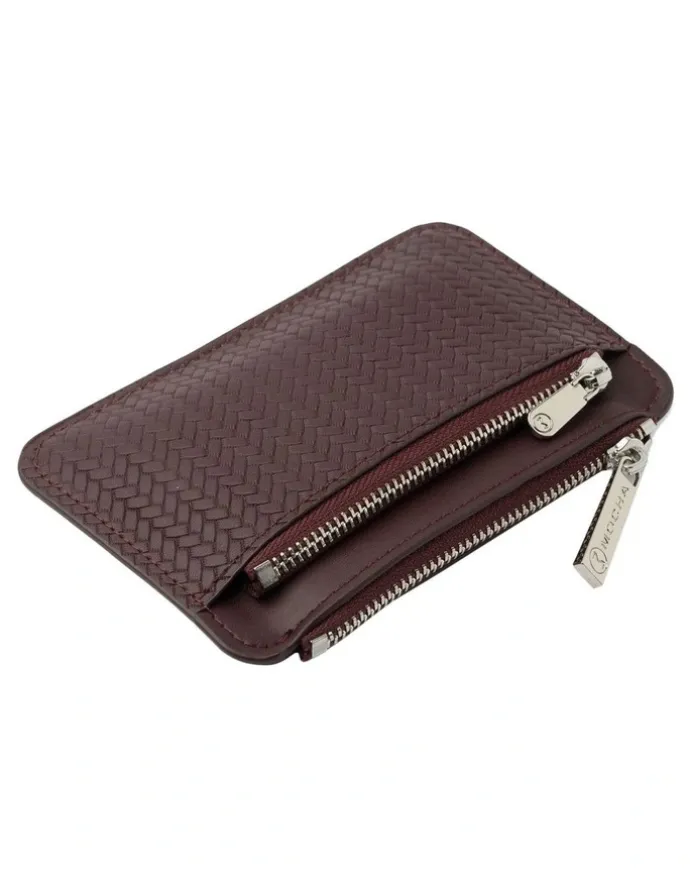 Mocha Tessa Coin Card Holder in Burgundy