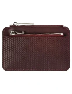 Mocha Tessa Coin Card Holder in Burgundy