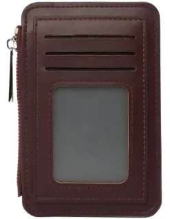 Mocha Tessa Coin Card Holder in Burgundy