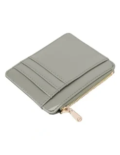 Mocha Willow Patent Card Holder in Sage