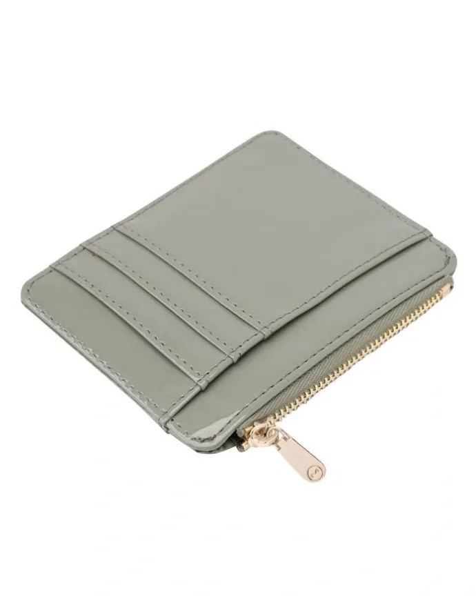Mocha Willow Patent Card Holder in Sage
