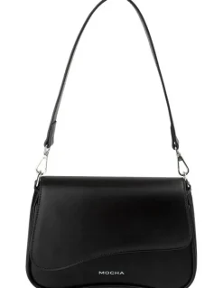 Mocha Zoe Wavy Crossbody Bag in Black
