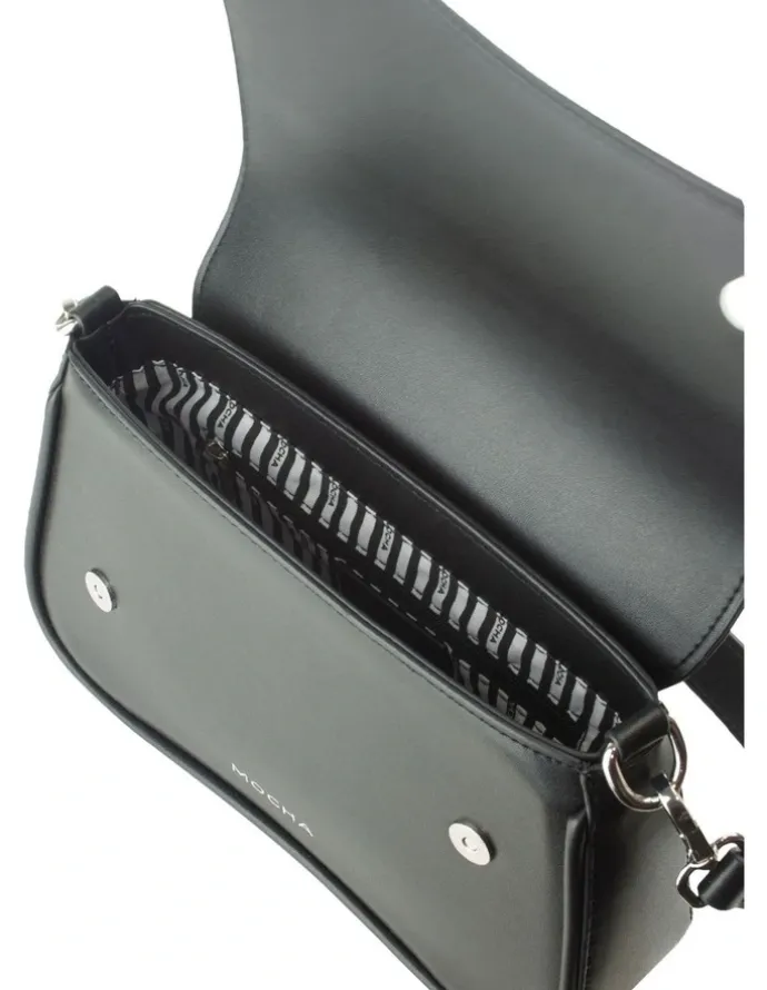 Mocha Zoe Wavy Crossbody Bag in Black