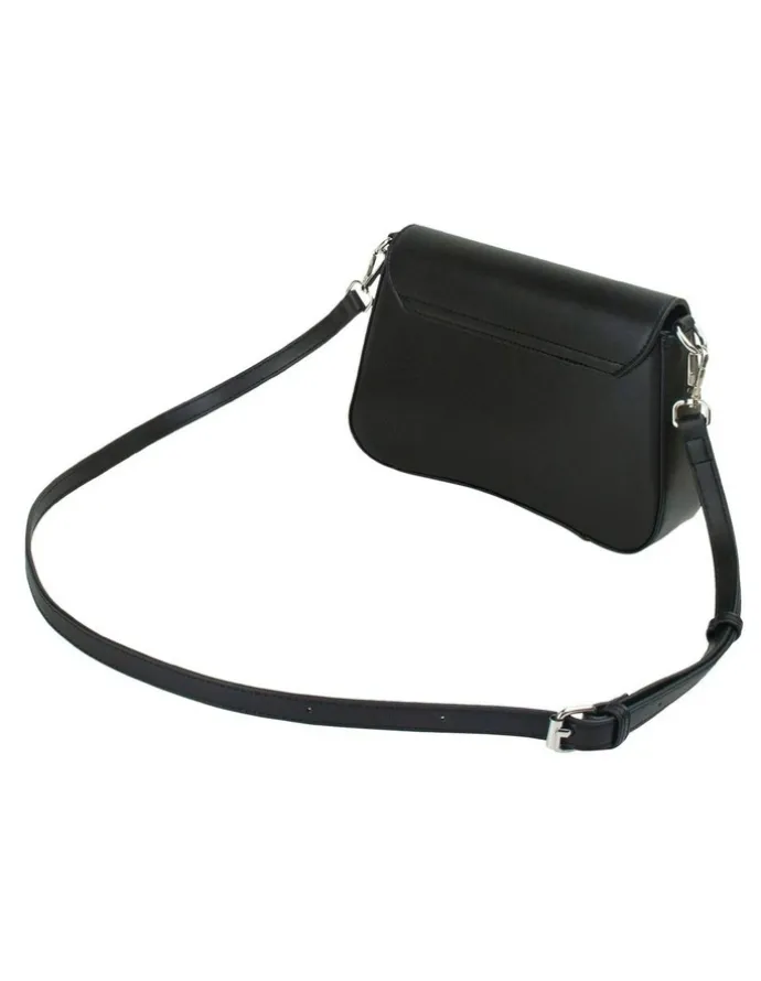 Mocha Zoe Wavy Crossbody Bag in Black