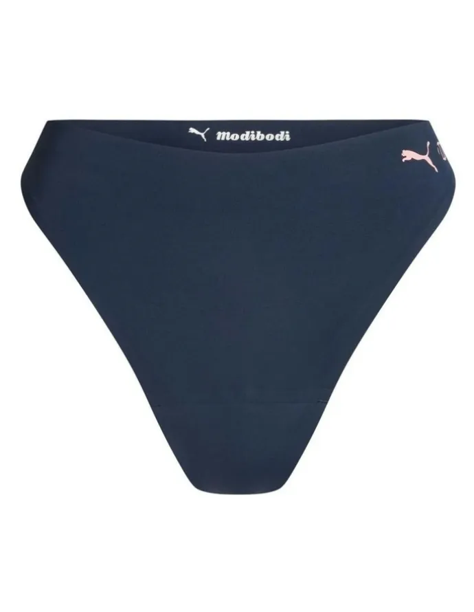 Modibodi Seamfree Active Hi Waist Period Thong Light Absorbency in Midnight