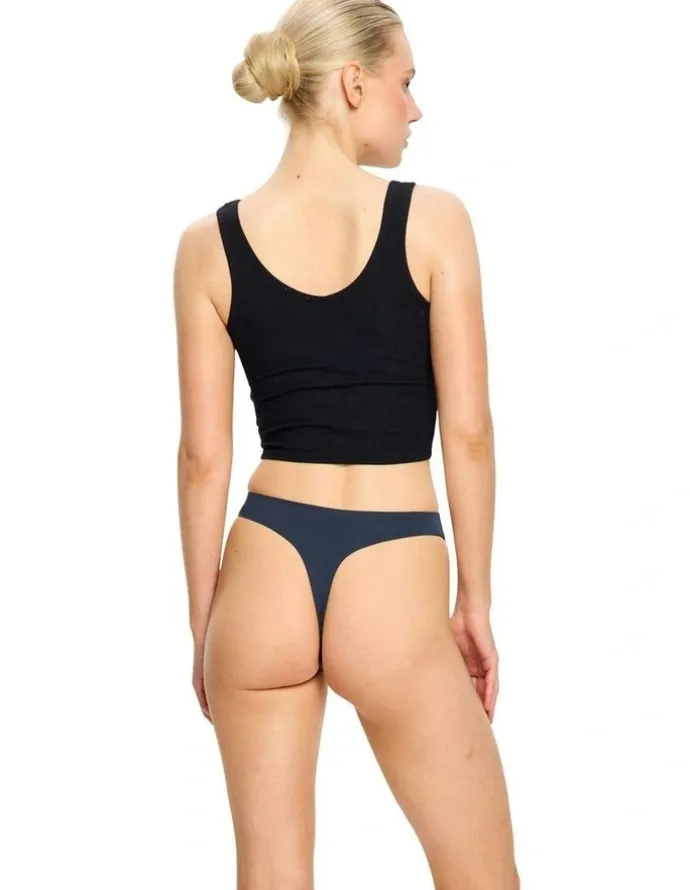 Modibodi Seamfree Active Hi Waist Period Thong Light Absorbency in Midnight