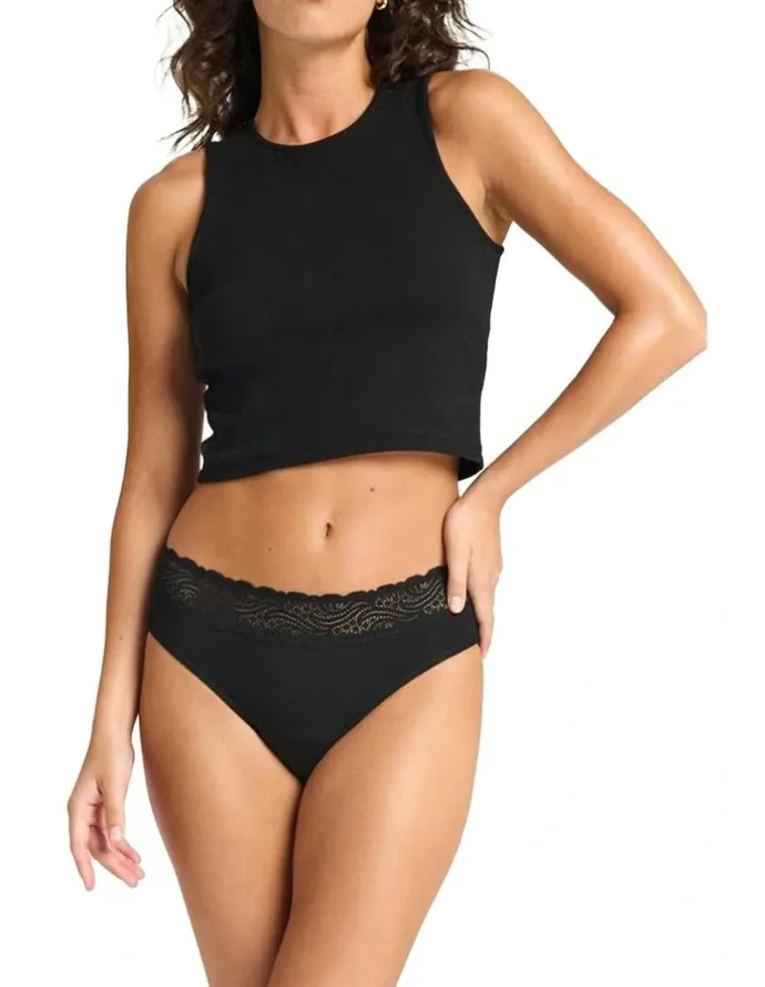 Modibodi Sensual Period Hi Waist Bikini Light Absorbency Black