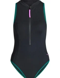 Modibodi Swimwear Zip Front One Piece Super Absorbency in Black Orchid