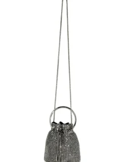 Morgan & Taylor Aarya Top Handle Bucket Bag in Silver