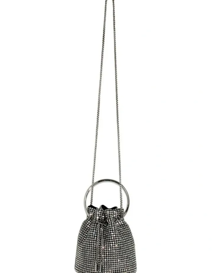 Morgan & Taylor Aarya Top Handle Bucket Bag in Silver