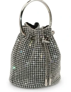 Morgan & Taylor Aarya Top Handle Bucket Bag in Silver